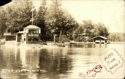 Burkehaven, Star Isle & Emerald Isle From Water, Star Island Sunapee, NH Postcard Postcard