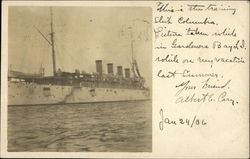 Training Ship Columbia Gardiners Bay, NY Navy Postcard Postcard