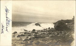 Waves Coming Onto Rocky Beach Marblehead, MA Postcard Postcard