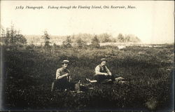 Fishing through the Floating Island, Otis Reservoir Postcard