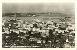 Bird's Eye View of Aloha Tower, Business Section Honolulu, HI Postcard Postcard