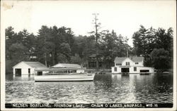 Nelsen Boatline, Rainbow Lake, Chain O'Lakes Postcard