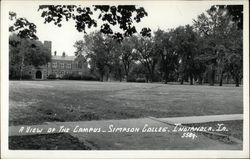 A view of the campus, Simpson College Indianola, IA Postcard Postcard