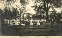 School Children in School Yard Milford, CT Postcard Postcard