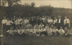 Group of men sitting and standing Binghamton, NY Postcard Postcard