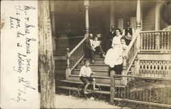 Family on Front Porch Postcard Postcard