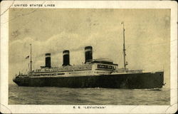 United States Lines S. S. Leviathan Postcard