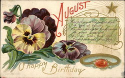 August A Happy Birthday Postcard