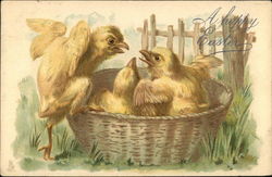 A Happy Easter With Chicks Postcard Postcard