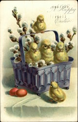 A Happy Easter With Chicks Postcard Postcard