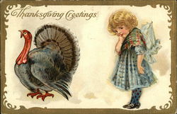 Thanksgiving Greetings Children Postcard Postcard