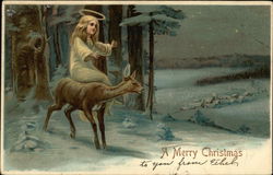 A Merry Christmas Angels Postcard Postcard