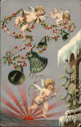 Angels Celebrating Christmas Postcard