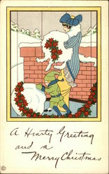 A Hearty Greeting and a Merry Christmas Postcard Postcard