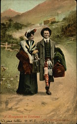 A Honeymoon in Scotland Couples Postcard Postcard