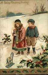 A Hearty Christmas Greeting Postcard