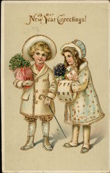 New Year Greetings! Children Postcard Postcard