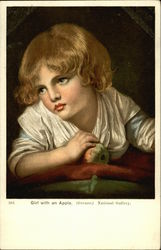 Girl with an Apple Postcard