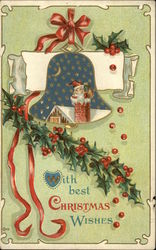 With Best Christmas Wishes Santa Claus Postcard Postcard