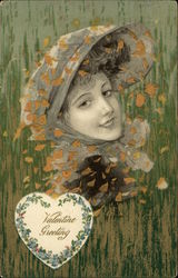 Valentine Greeting Women Postcard Postcard