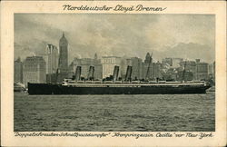 Norddeutscher Lloyd Bremen "Kronprinzessin Cecilie" Cruise Ships Postcard Postcard