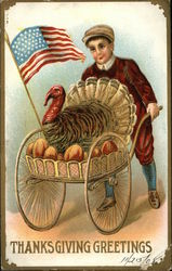 Thanksgiving Greetings Turkeys Postcard Postcard