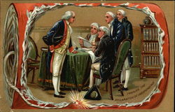 Framing the Declaration of Independence Patriotic Postcard Postcard