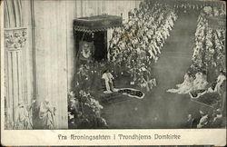 Fra Kroningsakten i Trondhjems Domkirke Postcard