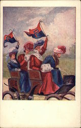 4 University of Pennsylvania Women, Pennants Postcard