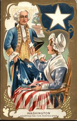 Washington Adopting the Five Pointed Star Presidents Postcard Postcard