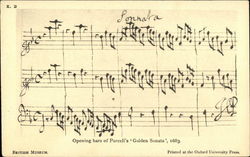 Opening Bars of Purcell's Golden Sonata, 1683 Music Postcard Postcard