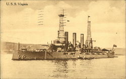 U.S.S. Virginia Military Postcard Postcard