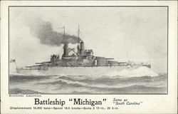 Battleship Michigan Postcard