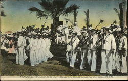 Naval Parade at Santa Barbara, April 1908 Postcard