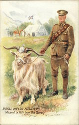 Royal Welsh Fusiliers, Mascot: a Gift from the Queen Postcard