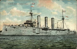 H.M.S. Kent 1st Class Cruiser Postcard