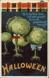 Halloween Cabbage Heads Postcard Postcard