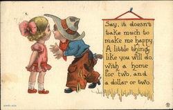 Say, it Doesn't Take Much to Make me Happy A Little Thing Like you Will do Cowboy Kids Postcard Postcard