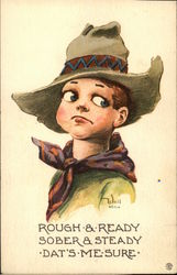 Rough & Ready Sober & Steady Dat's Me Sure Cowboy Kids Postcard Postcard