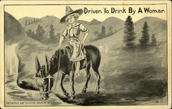 Driven to Drink by a Woman Postcard