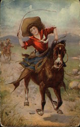 The Belle of the Plain! Cowboy Western Postcard Postcard