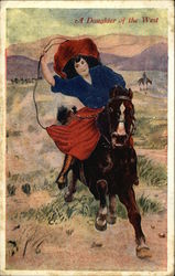 A Daughter of the West Cowboy Western Postcard Postcard