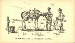 He has Three Gaits - Start, Stumble and Fall Cowboy Western Postcard Postcard