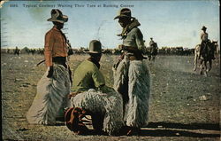 Typical Cowboys Waiting Their Turn at Bucking Contest Rodeos Postcard Postcard