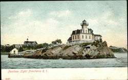 Pomham Light - View from the Water Postcard