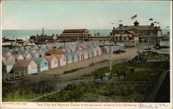 Tent City and Neptune Casino at the Sea Beach Santa Cruz, CA Postcard Postcard