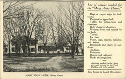 Mary Anna Home Shirley Center, MA Postcard Postcard