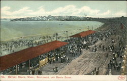 Boulevard and Beach Scene Postcard