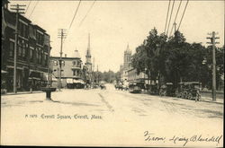 Street View of Everett Square Massachusetts Postcard Postcard