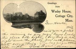 Greetings from Wesley House Oak Bluffs, MA Postcard Postcard